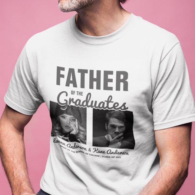 Far till de studenter som tog examen | Dubbel Exam T Shirt (Skapare uppladdad)