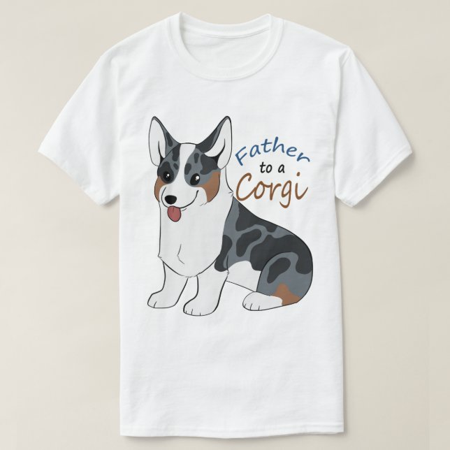 Far till en blåttmerleCorgi T Shirt (Design framsida)