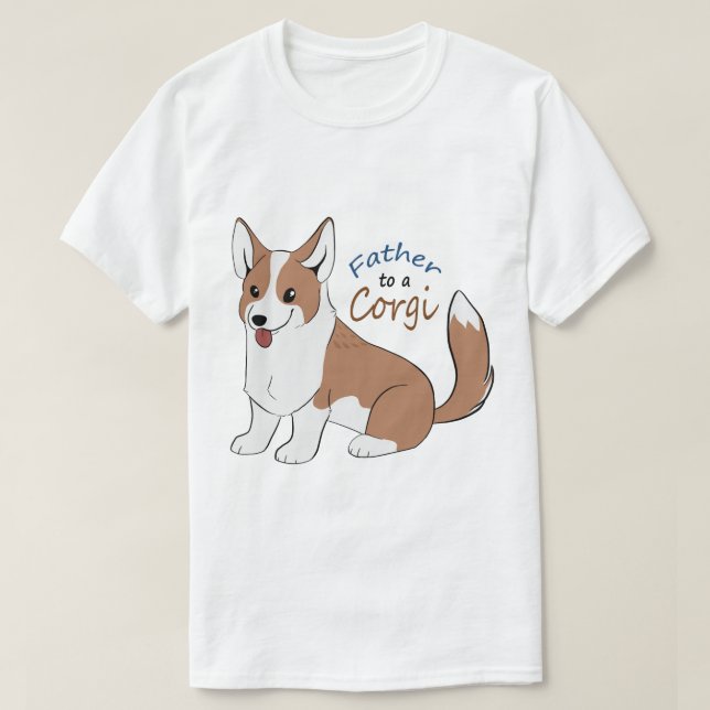 Far till en röd Corgi med en svan T Shirt (Design framsida)