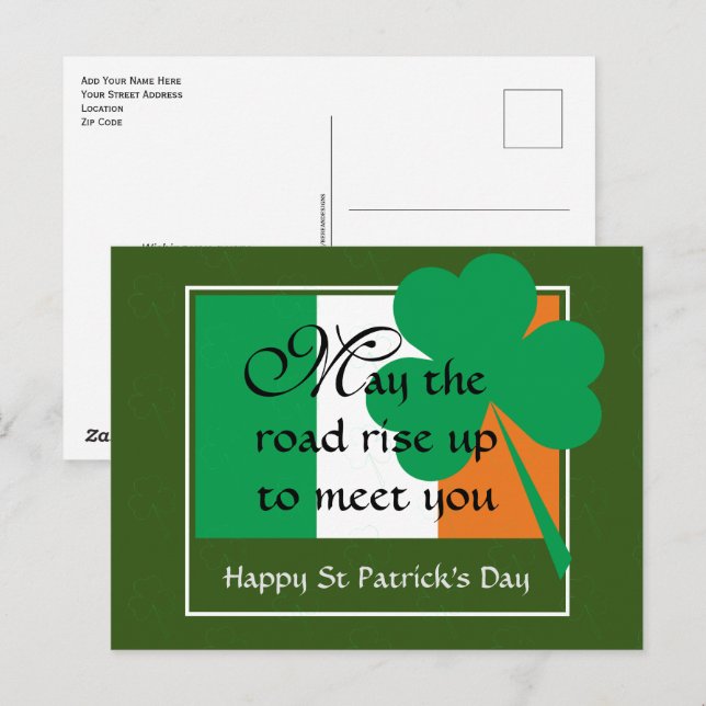 FÅR VÄGEN STIGA UPP UPP | ST PATRICK'S DAY VYKORT (Fram/baksida)
