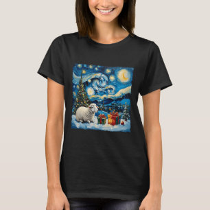 Får Van Gogh Stil Starry Nattjulvinter T Shirt