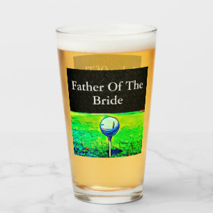 Far vid Bride Golf Sports Bröllop Bachelor Glaskopp