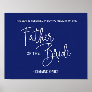 Far vid Bride Memorial Seat Bröllop Poster