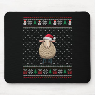 Får Wearing Santa Hat Ugly Julafton Sheep Älskare Musmatta
