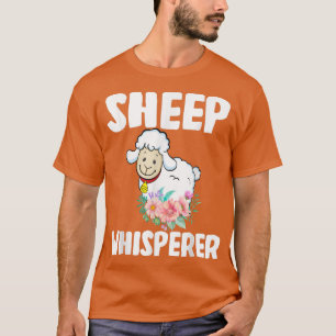 Får Whisperer Cute Sheep Blommigt Flower Farm Farm T Shirt
