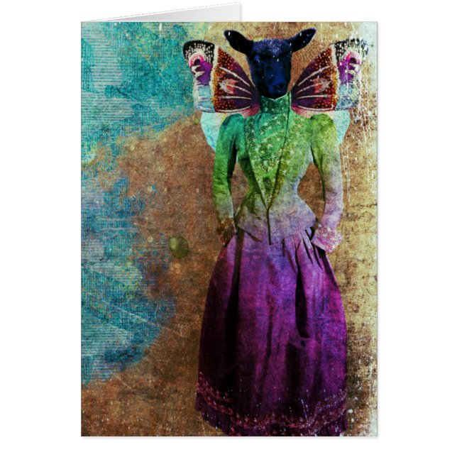 Får Zetti Collage Hälsningskort (Framsidan)