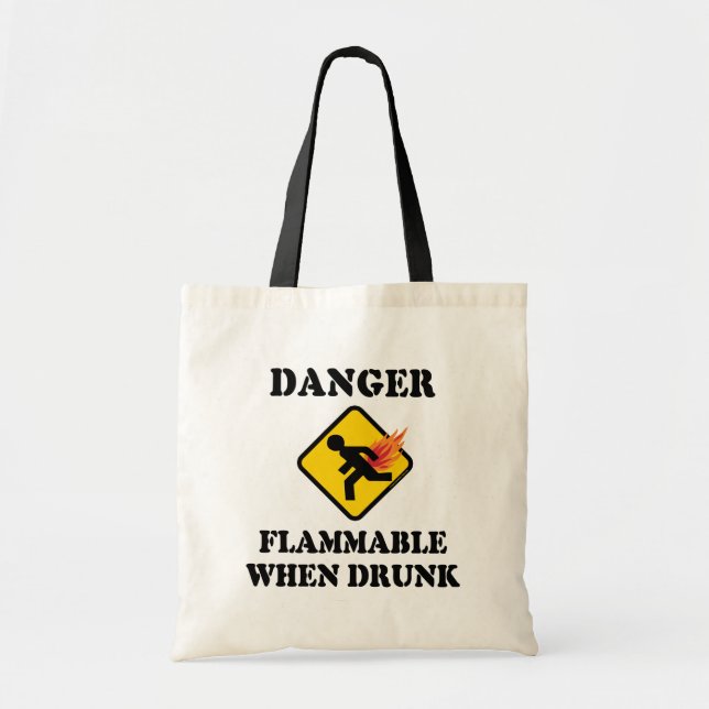 Fara Brännbar När Man är Berusad - Rolig Fart Humo Tygkasse (Framsidan)