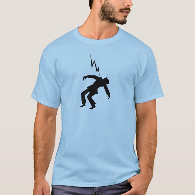 Fara!  Elektrisk varning undertecknar T-shirt (Framsida)
