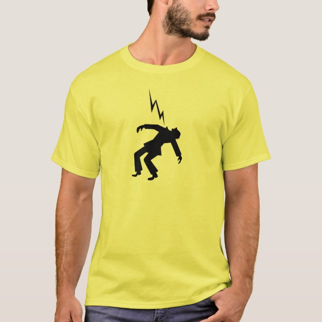 Fara!  Elektrisk varning undertecknar T Shirt (Framsida)