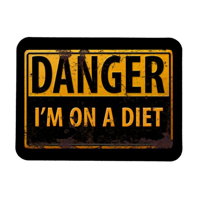 FARA, jag är på diet  Metall Varnings Skylt Magnet (Horisontell)