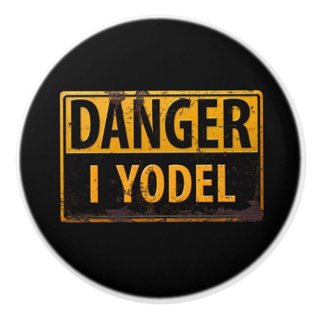 FARA, JAG JODDLAR - Rostigt Metall Varnings skylt Knopp (Framsidan)