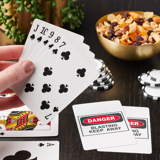 Fara Sprängning Håll Avstånd Varnings Skylt Casinokort (Skapare uppladdad)