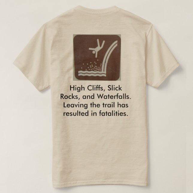 Fara: vattenfall kan döda dig! t-shirt (Design baksida)