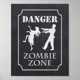 Fara Zombie Zon Halloween fest-skyltsskylt Poster