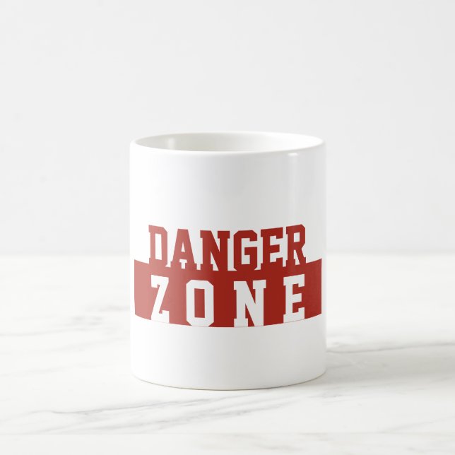 Fara zon / minimalistisk modern slät röd vit kaffemugg (Center)