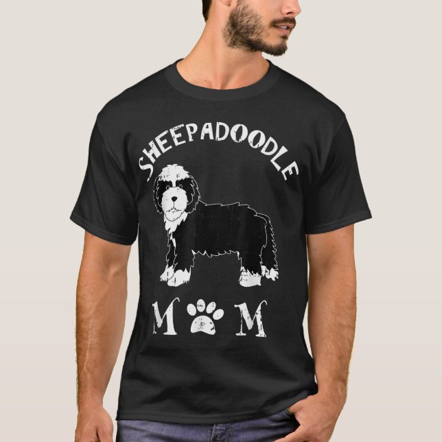 Fåradoodle Mamma Puppy Cute Pet Animal Hund älskar T Shirt (Framsida)