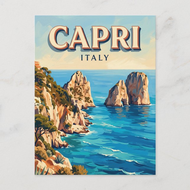 Faraglioni Capri Italien Vykort (Framsida)