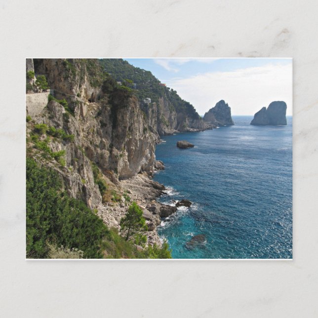 Faraglioni klippformation på ön Capri Vykort (Framsida)
