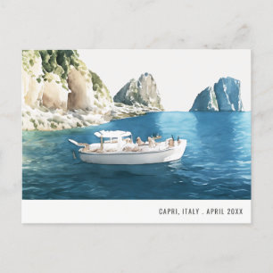Faraglioni-klippor Capri Italien Akvarell Resa Vykort