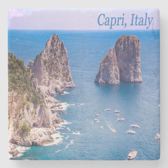 Faraglioni-klipporna, Capri Italien Stenkoaster Stenunderlägg (Framsidan)