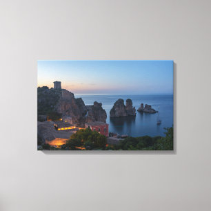 Faraglioni och Tonnara i Scopello, Sicily Canvastryck