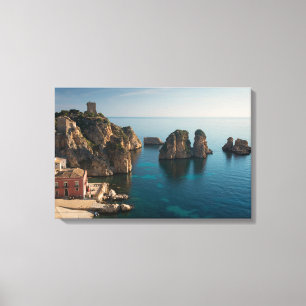Faraglioni och Tonnara i Scopello, Sicily Canvastryck