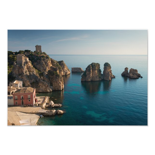 Faraglioni och Tonnara i Scopello, Sicily Fototryck (Framsidan)