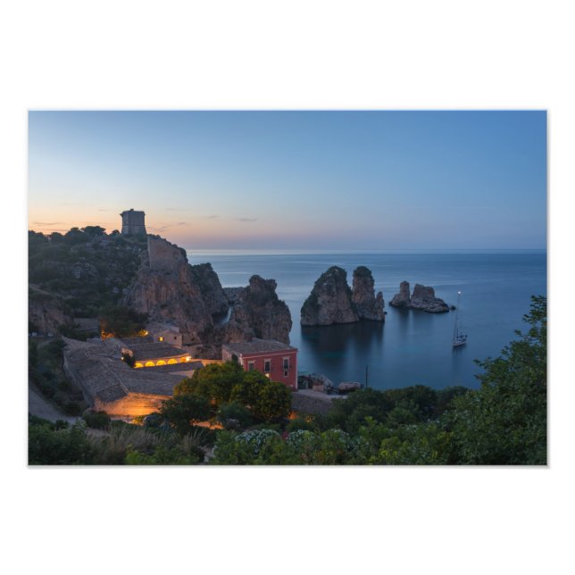 Faraglioni och Tonnara i Scopello, Sicily Fototryck (Framsidan)