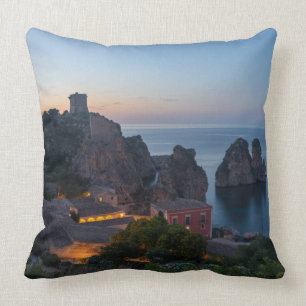Faraglioni och Tonnara i Scopello, Sicily Kudde