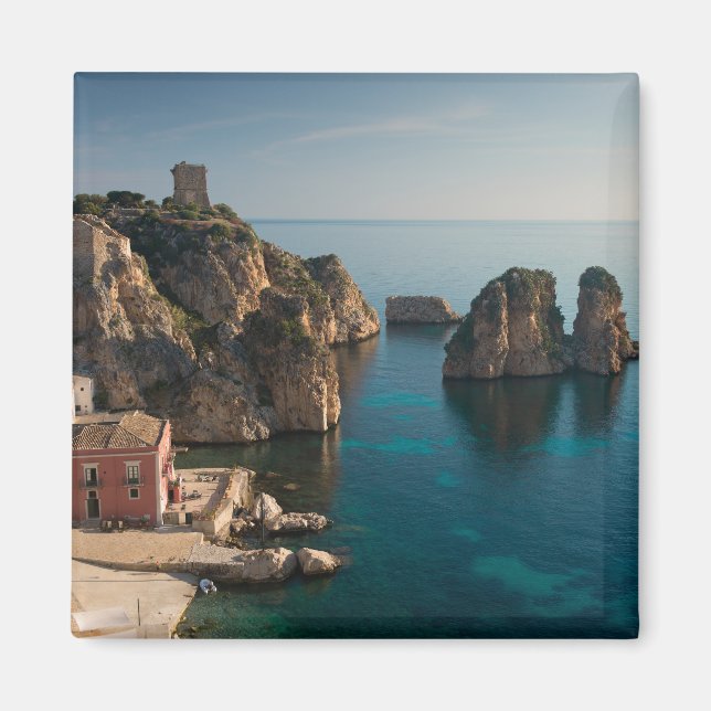 Faraglioni och Tonnara i Scopello, Sicily Magnet (Framsidan)