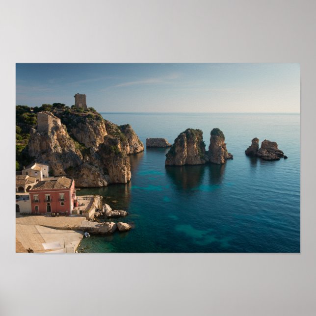 Faraglioni och Tonnara i Scopello, Sicily Poster (Framsidan)