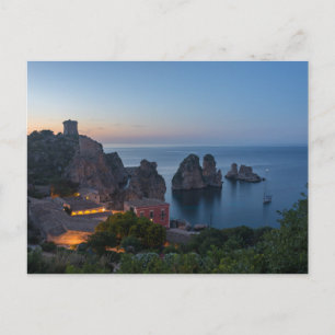 Faraglioni och Tonnara i Scopello, Sicily Vykort