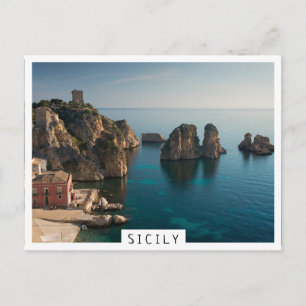 Faraglioni och Tonnara i Scopello, Sicily Vykort