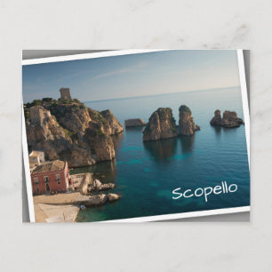 Faraglioni och Tonnara i Scopello, Sicily Vykort