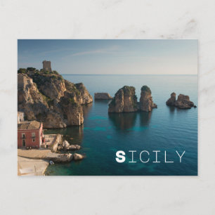 Faraglioni och Tonnara i Scopello, Sicily Vykort