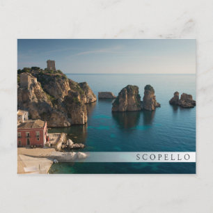 Faraglioni och Tonnara i Scopello, Sicily Vykort
