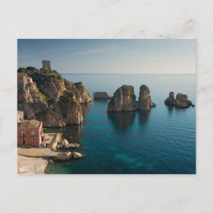 Faraglioni och Tonnara i Scopello, Sicily Vykort