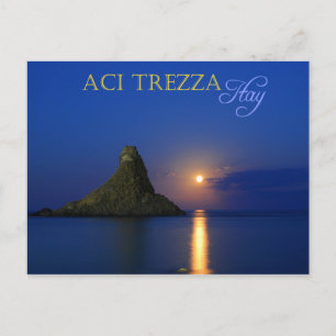 Faraglioni of Aci Trezza in Sicilien, Italien Vykort