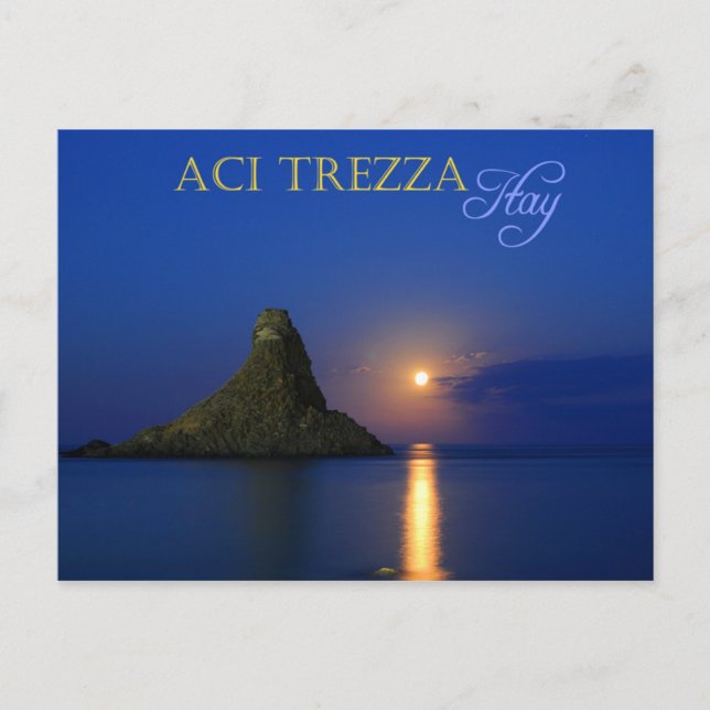 Faraglioni of Aci Trezza in Sicilien, Italien Vykort (Framsida)