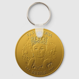 Farah Diba-make Shah Iran Persia-design #guld02 Nyckelring