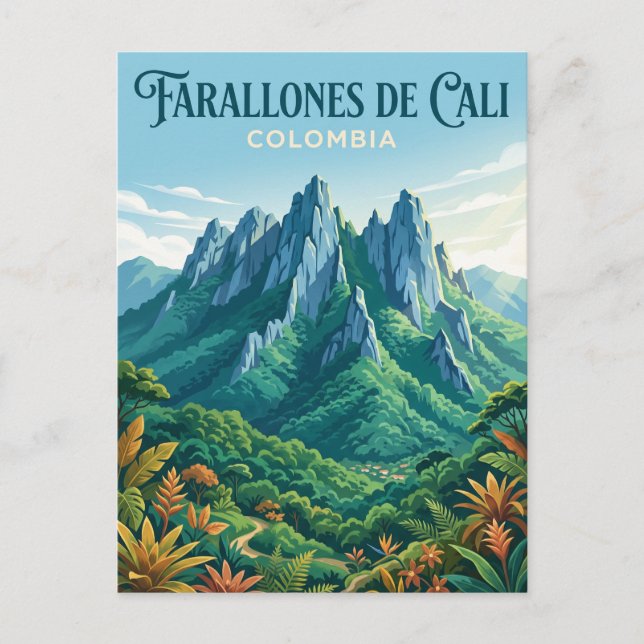 Farallones de Cali nationalpark Colombia Vykort (Framsida)