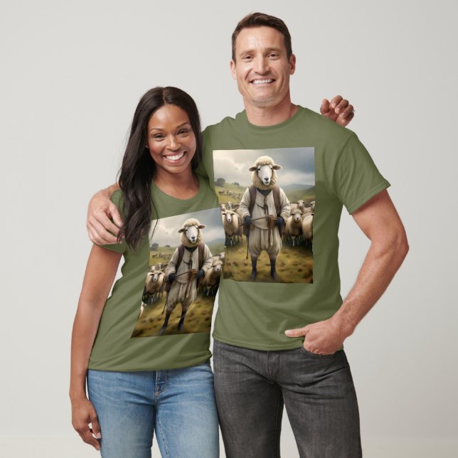 Fårande får med lås av får. t shirt (Unisex)