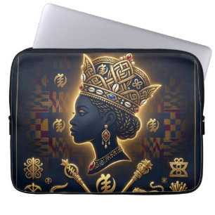 Farao Energi Forntida Afrikansk Kung Modern Konst Laptop Fodral