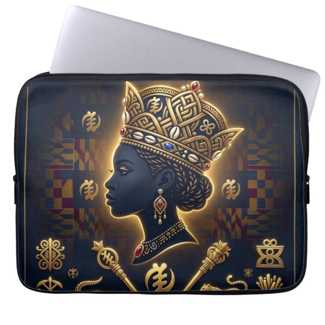 Farao Energi Forntida Afrikansk Kung Modern Konst Laptop Fodral (Framsidan)