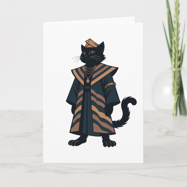 Farao Svart Katt Julkort Kort (Framsida)