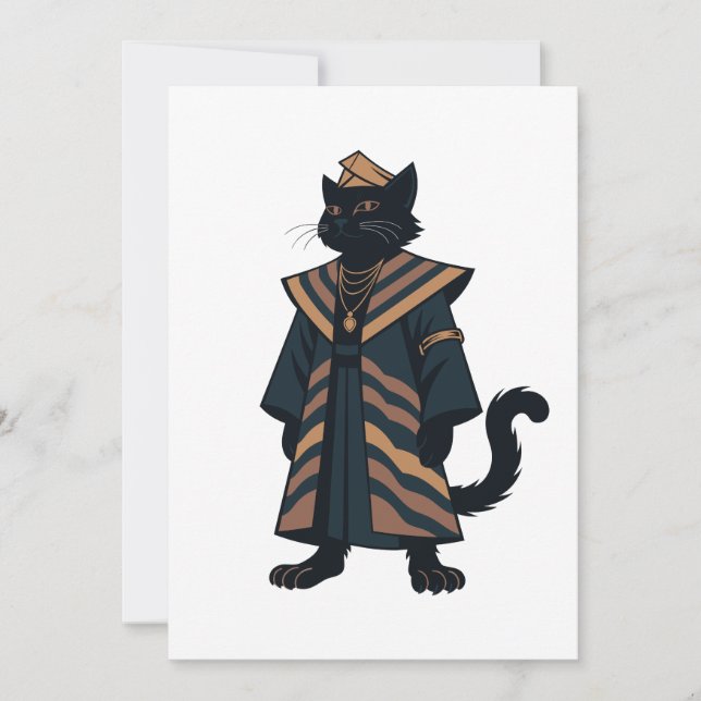 Farao Svart Katt Julkort Tack Kort (Framsida)