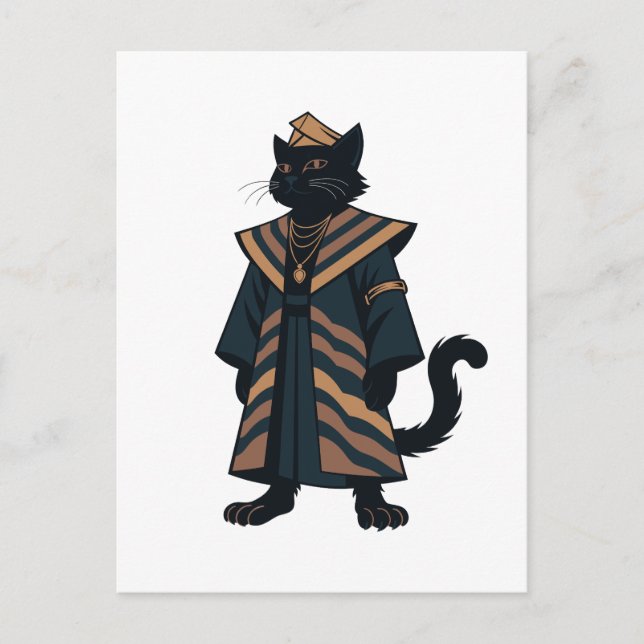 Farao Svart Katt Julkort Vykort (Framsida)