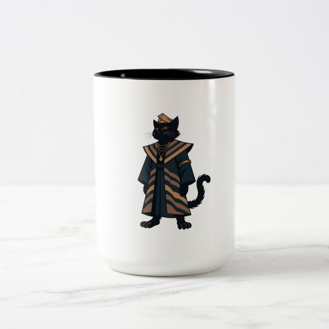 Farao Svart Katt Kaffe Mugg (Center)