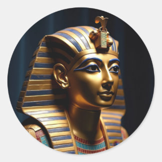 Farao Tutankhamuns gyllene mask Runt Klistermärke