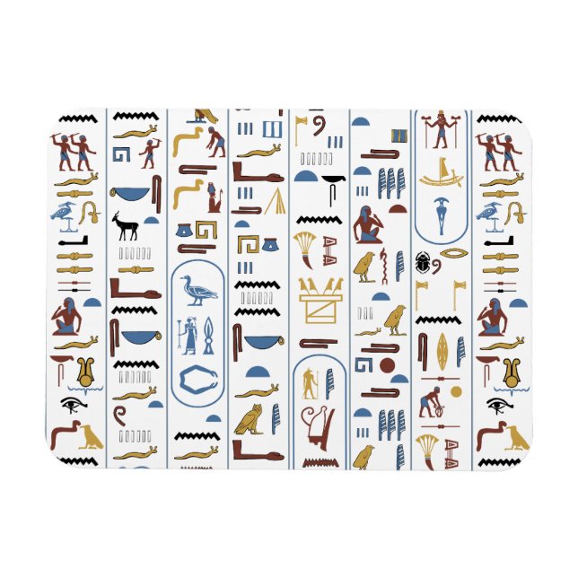 Faraoh Ancient Egypten Hieroglyph Magnet (Horisontell)